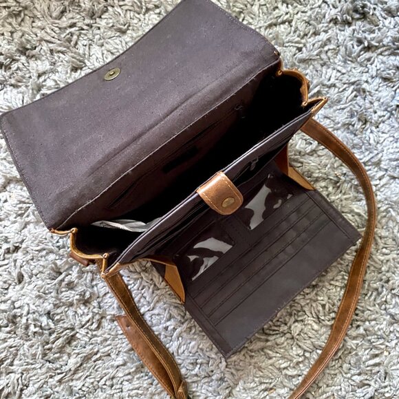 Faux Leather Shoulder Handbag | Top Handle Travel Purse | Versatile Boho Bag - Picture 7 of 10